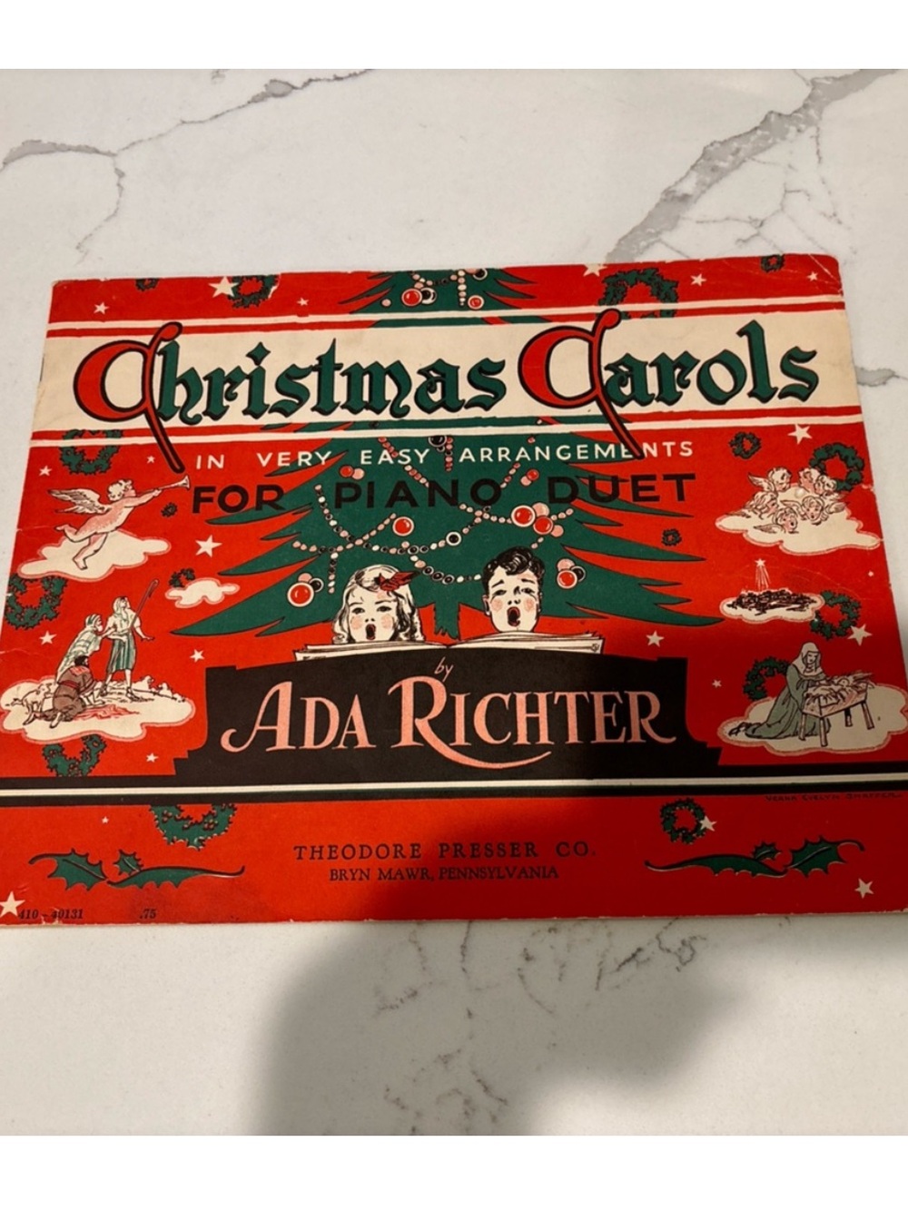 Vintage 1939 Christmas Carols for Piano Duets Easy Arrangements Song Book